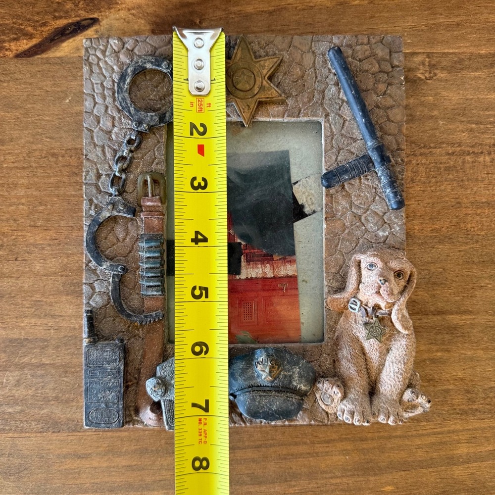 Vintage Police K9 Dog 3D Photo Frame Sheriff Badge Handcuffs - Picture 6 of 11